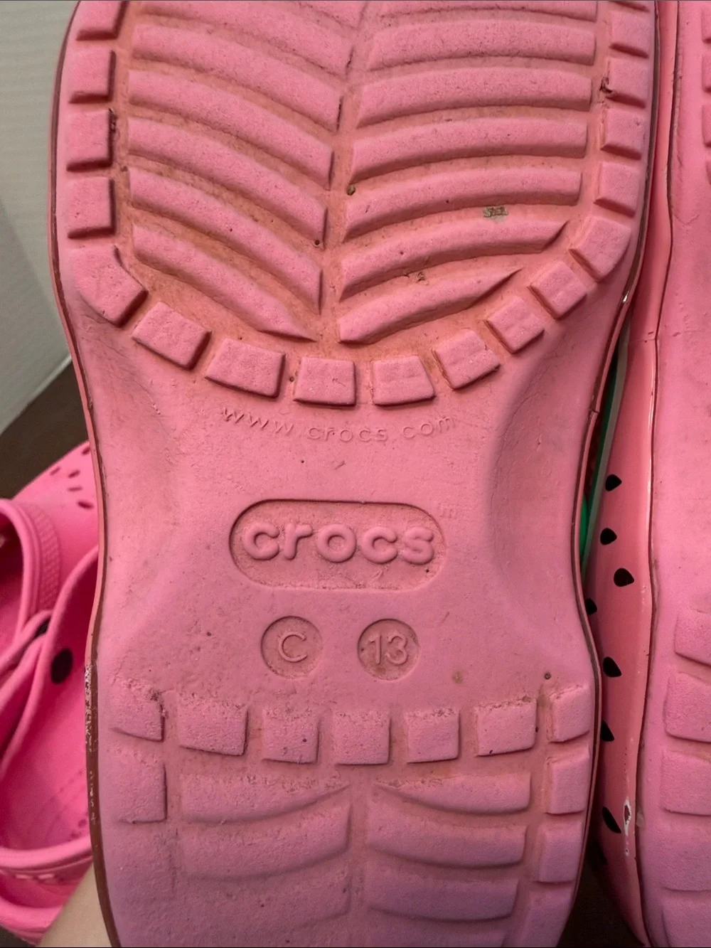 Kids Crocs Classic Pink Slip-On Clogs - 2 pairs, size youth 13